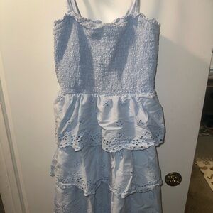 American Eagle Outfitters Sky Blue Ruffle Dress